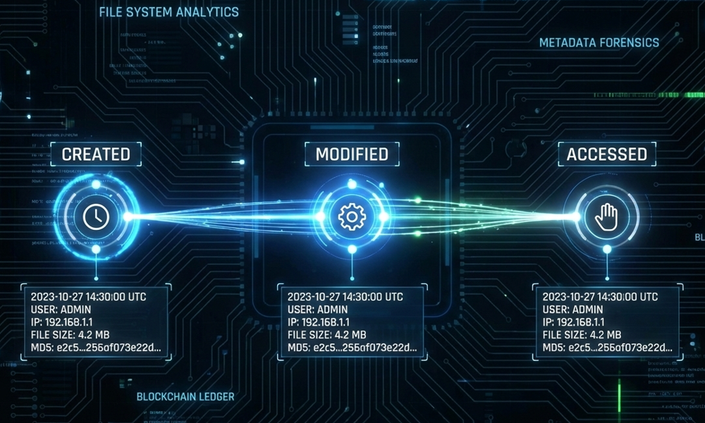Diagrama de tiempos MAC en evidencia digital - Modified, Accessed, Created